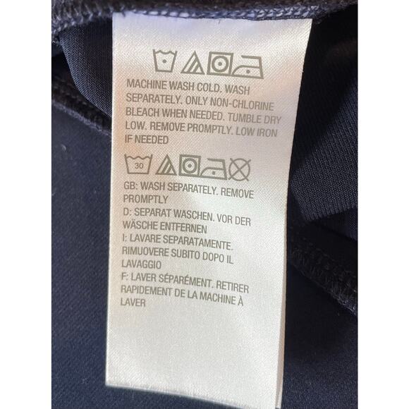 Susan Graver Liquid Knit Dress Sz L Sleeveless Navy A-Line Keyhole Detail Travel - Picture 5 of 8